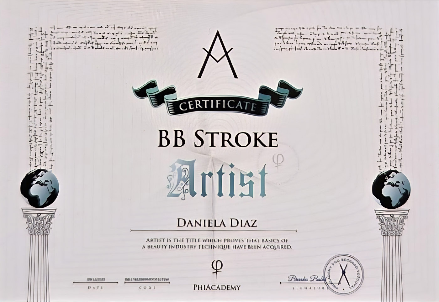 BB Stroke Zertifikat von Daniela Diaz